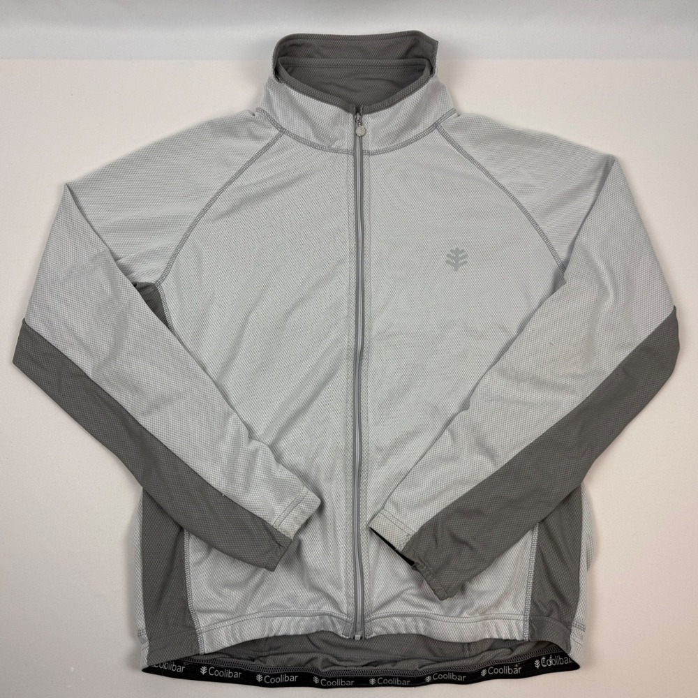 Coolibar Mens UPF 50+ Cycling Jacket Full Zip Sun Protection Grey Size M